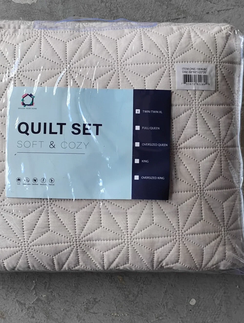 Quilt Set Soft & Cozy Twin - Beige